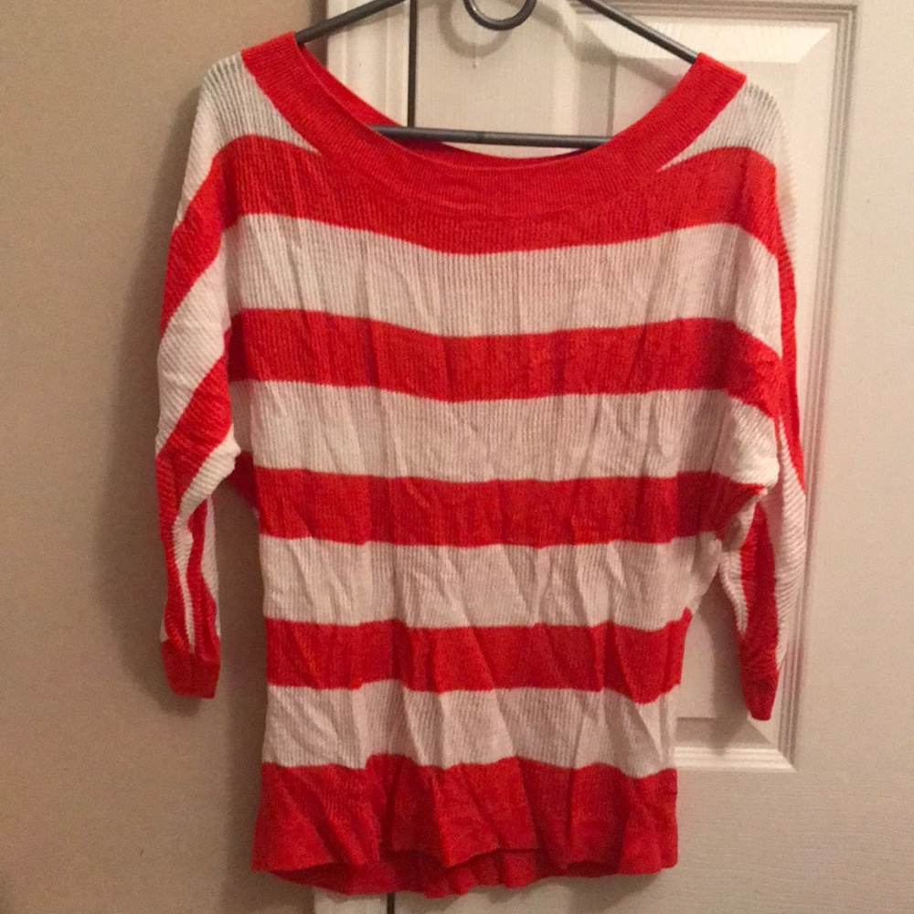 Orange and White Light Sweater